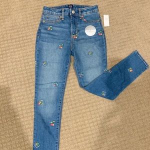 Girls floral skinny jeans